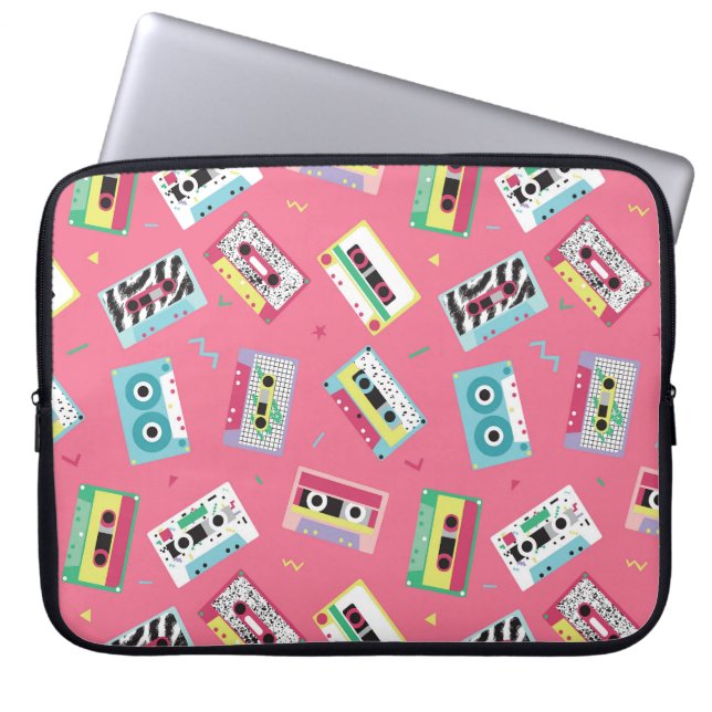 Retro Audio Tapes: 80s stijl. Laptop Sleeve (Voorkant)