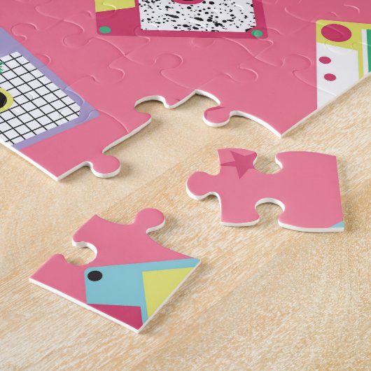 Retro Audio Tapes: 80s stijl. Legpuzzel (Zijkant)