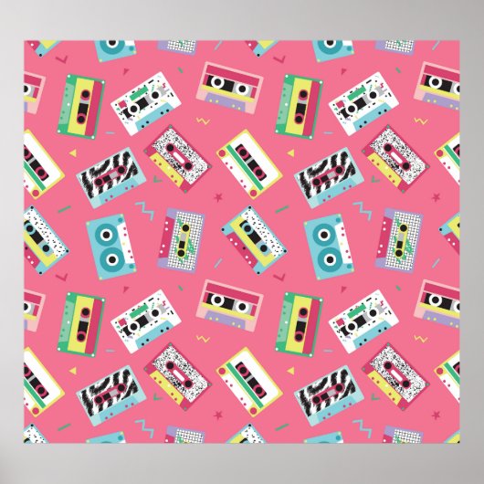 Retro Audio Tapes: 80s stijl. Poster (Voorkant)