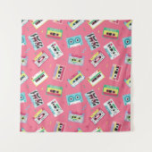 Retro Audio Tapes: 80s stijl. Wandkleed (Voorkant (horizontaal))