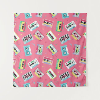 Retro Audio Tapes: 80s stijl. Wandkleed