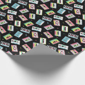 Retro audio tapes, jaren '80 stijl patroon. cadeaupapier (Hoek)