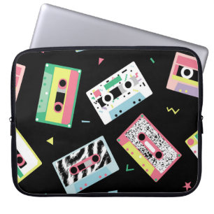 Retro audio tapes, jaren '80 stijl patroon. laptop sleeve