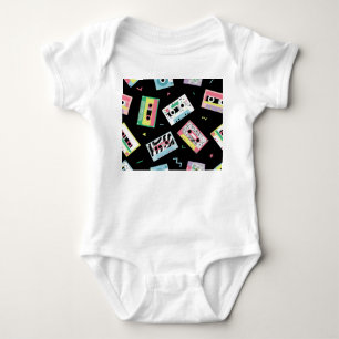 Retro audio tapes, jaren '80 stijl patroon. romper