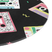 Retro audio tapes, jaren '80 stijl patroon. snijplank (Hoek)