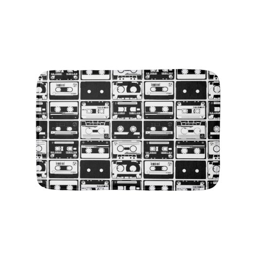 Retro audio tapes, ouderwets patroon. badmat (Voorkant)