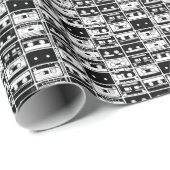 Retro audio tapes, ouderwets patroon. cadeaupapier (Rol Hoek)