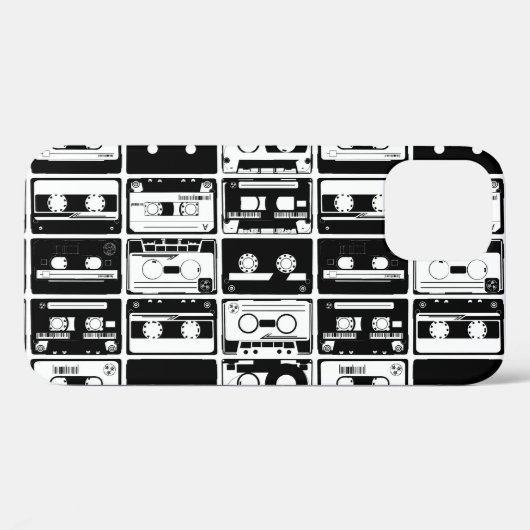 Retro audio tapes, ouderwets patroon. Case-Mate iPhone case (Achterkant (horizontaal))