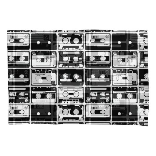 Retro audio tapes, ouderwets patroon. kussensloop (Voorkant)