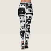Retro audio tapes, ouderwets patroon. leggings (Achterkant)