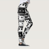 Retro audio tapes, ouderwets patroon. leggings (Rechts)