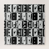 Retro audio tapes, ouderwets patroon. legpuzzel (Horizontaal)