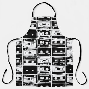 Retro audio tapes, ouderwets patroon. schort