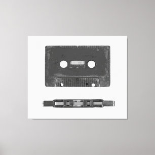 Retro audiocassette canvas afdruk