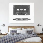 Retro audiocassette canvas afdruk (Insitu (Slaapkamer))