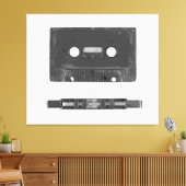 Retro audiocassette canvas afdruk (Insitu (Woonkamer))