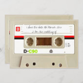 Retro audiocassette Huwelijk Save The Date (Voorkant / Achterkant)