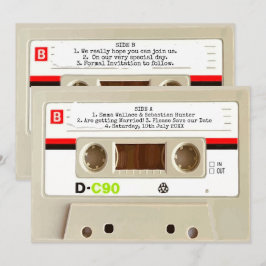 Retro audiocassette Huwelijks uitnodiging Save The