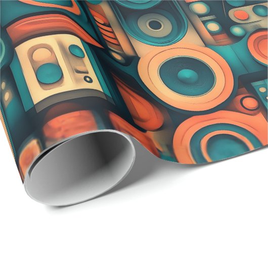 retro-audiofiel Abstract inpakpapier |  (Rol Hoek)