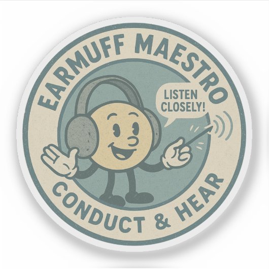 Retro Audiologie Expert Fun Sticker (Voorkant)