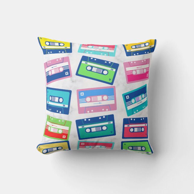 Retro  audiomassette cassette kussen (Voorkant)