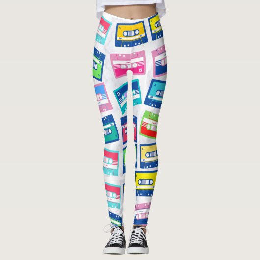 Retro audiomassette cassette leggings (Voorkant)