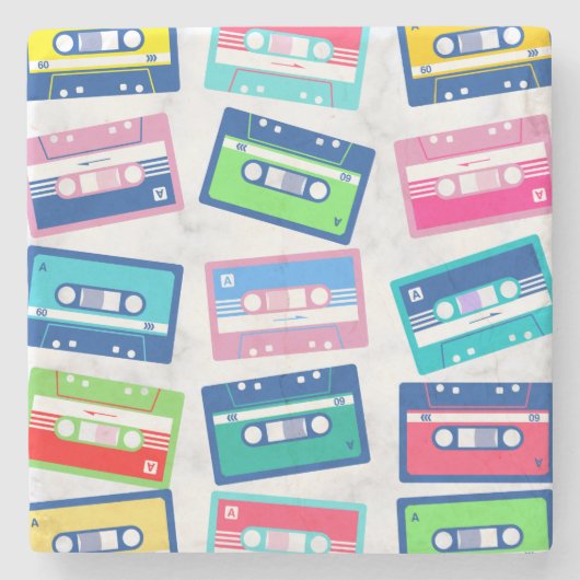 Retro audiomassette cassette stenen onderzetter (Voorkant)