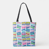 Retro  audiomassette cassette tote bag (Achterkant)