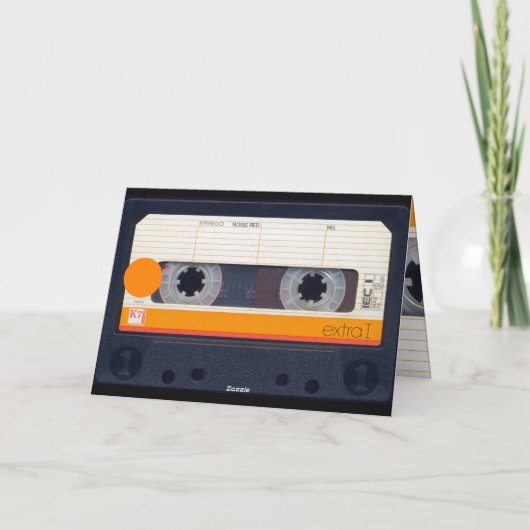 Retro Audiotape 50e verjaardag gepersonaliseerde H Kaart (Achterkant)
