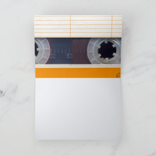 Retro Audiotape 50e verjaardag gepersonaliseerde H Kaart (Binnen)