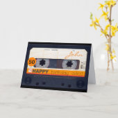 Retro Audiotape 50e verjaardag gepersonaliseerde H Kaart (Gele Bloem)