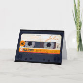 Retro Audiotape 50e verjaardag gepersonaliseerde H Kaart (Voorkant)