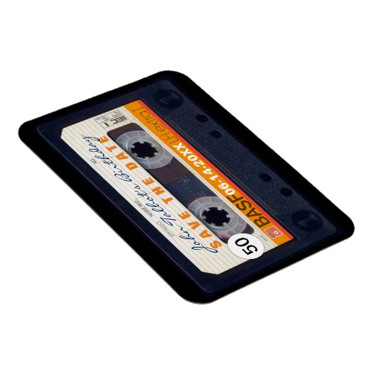 Retro Audiotape 50e verjaardag Save the date Magne Magneet (Rechterzijde)