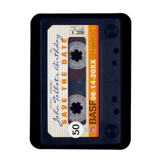 Retro Audiotape 50e verjaardag Save the date Magne Magneet (Verticaal)