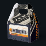 Retro Audiotape 50th Birthday Dank u GFB Bedankdoosjes<br><div class="desc">Oude audiocassette om met jouw naam en datum te personaliseren. Ontwerp op een vakje voor een gable-gunst met teksten voor de 50ste verjaardag Dank u. U kunt tekst (doopvont, kleur, grootte en positie) gemakkelijk veranderen door de aanpassingsknoop te klikken. Overeenkomende verjaardag behalve de datum (magneet, briefkaart), uitnodiging, gastenboek (harde cover),...</div>