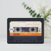 Retro Audiotape 55e verjaardag Uitnodiging (Staand voorkant)