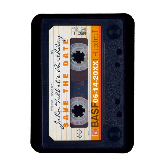 Retro Audiotape 60e verjaardag Save the date Magne Magneet (Verticaal)