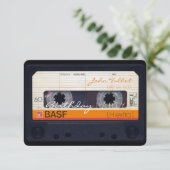 Retro Audiotape 60e verjaardag Uitnodiging (Staand voorkant)
