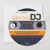 Retro Audiotape Cassette 80s DJ Business Round C Feestdagenkaart (Achterkant)