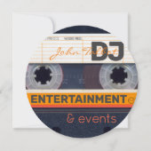 Retro Audiotape Cassette 80s DJ Business Round C Feestdagenkaart (Voorkant)
