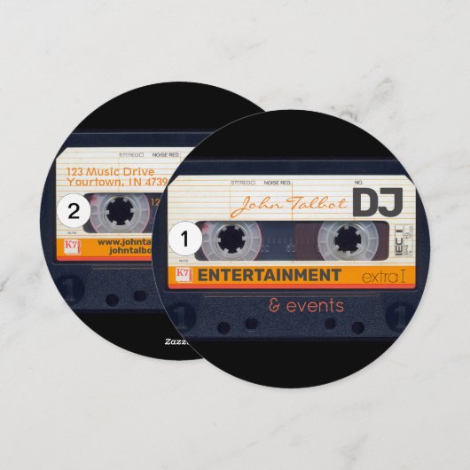 Retro Audiotape Cassette 80s DJ Visitekaartjes R2 Feestdagenkaart (Voorkant / Achterkant)