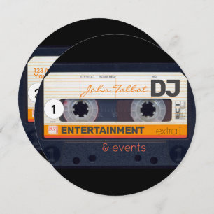 Retro Audiotape Cassette 80s DJ Visitekaartjes R2 Feestdagenkaart