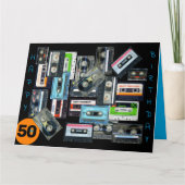 Retro Audiotape Cassette Mixtape naam Verjaardag B Kaart (Voorkant)