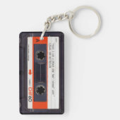 Retro Audiotape Mixtape Cassette OW gepersonalisee Sleutelhanger (achterkant)