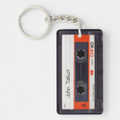 Retro Audiotape Mixtape Cassette OW gepersonalisee Sleutelhanger (Voorkant)