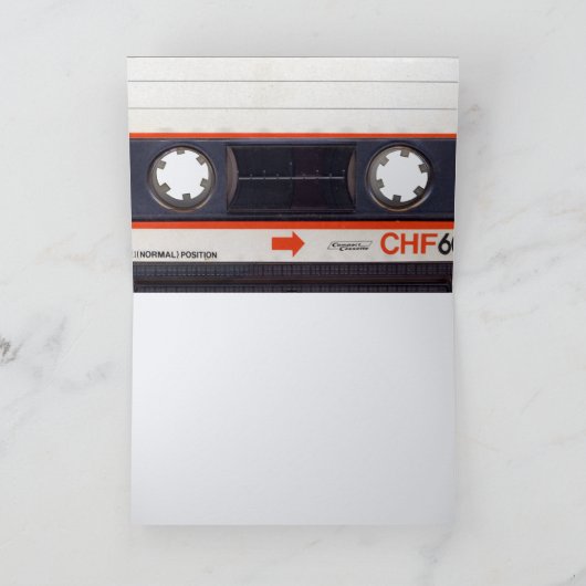 Retro Audiotape S 50e verjaardag recto-verso Naam  Kaart (Binnen)