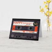 Retro Audiotape S 50e verjaardag recto-verso Naam Kaart (Gele Bloem)