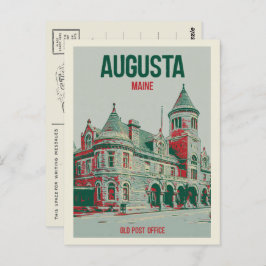 Retro Augusta Maine, voormalig Post Kantoor Briefkaart