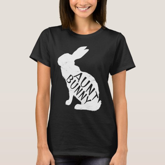 Retro Aunt Bunny Auntie Rabbit Matching Family Ea T-shirt (Voorkant)