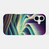 Retro Aurora Heuvels iPhone 16 Hoesje (Achterkant horizontaal)